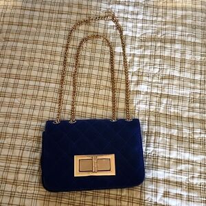 Blue velvet purse